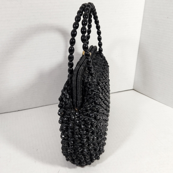 Dena of dallas vintage rafia straw beaded structured purse bag evc - Picture 2 of 16